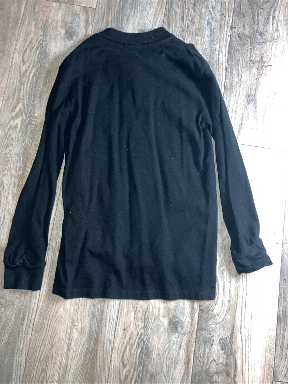 Boys Polo by Ralph Lauren Black Long-Sleeve Polo with Red Pony Logo